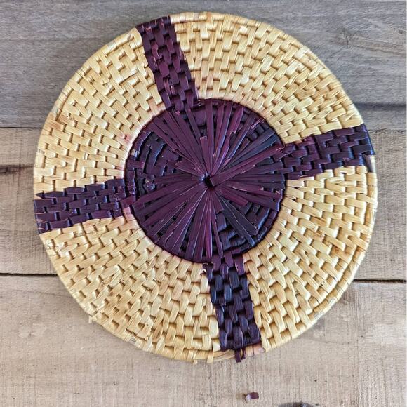 Vintage Rattan Wicker Raffia Woven Trivets - Picture 4 of 5